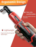 AOBEN Cordless Electric Ratchet Wrench Set, 3/8" 12V Power Ratchet Tool Kit With 2 Packs 2000mAh Lithium-Ion Battery And Charger