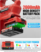 20V Cordless Electric Drain Snake, 25Ft Replaceable Cable with 2.0Ah Battery & Fast Charger, Storage Bag & Gloves, Snake Drain Hair Removal Tool with LED Light for Sink&Sewer 3/4"-2" Pipe