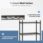 DUMOS 2 Pack 3Tier 4Tier Metal Shelving, Heavy Duty Shelves Wire Shelving Unit with Removable Wheel Casters, Shelves Organizer for Bathroom Garage Living Room Kitchen Pantry Laundry