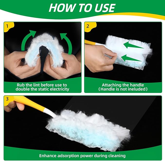 Duster Refills,Static Dust Removal Brush Disposable Replacement Head Compatible with Swiffer Duster Refills for Electronics, Furniture, Blinds, Ceiling Fans (Blue, 18 PCS)