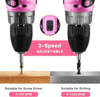 Power Drill Cordless: DEKOPRO'S Pink Cordless Drill 20V Electric Power Drill Set Tool for Women Drills with Battery and Charger 20 Volt Drills Driver Kit