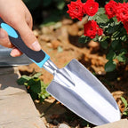 Garden Shovel Garden Hand Trowel, Heavy Duty Gardening Hand Tools with Ergonomic Handle, Rust Resistant Small Garden Spade for Diligent Farmer Soil Excavation, Planting and Transplanting (Blue)