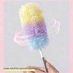Heavy Duty Duster Refills, Disposable Dusters Kit for Cleaning Dusting Furniture Blind Ceiling Fan, Multi Surface 360 Feather Duster(10)+3FT Extended Handle（1） (Colorful)
