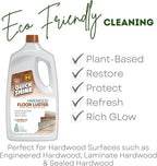 Quick Shine Hardwood Floor Luster 64oz, 2Pk | Plant-Based Cleaner & Polish w Carnauba | Simply Squirt & Spread | Don't Refinish It & Multi Surface Deep Floor Cleaner and Wax Remover 27oz, 2Pk