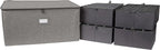 Covermates Keepsakes - Adjustable Zip-Top Storage Box - Configurable FlexGrid Compartments - Heavy Duty Polyester- Reinforced Handles - Stackable Design - Indoor Storage, Grey Heather