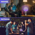 LiBa Electric Fly Swatter Racket, 2 in 1 Electric Bug Zapper USB Rechargeable, 4000V Indoor Outdoor Mosquitoes Zapper with 5 Layer Safety Mesh, Cordless Insect Killer Trap Home Office Camping Patio