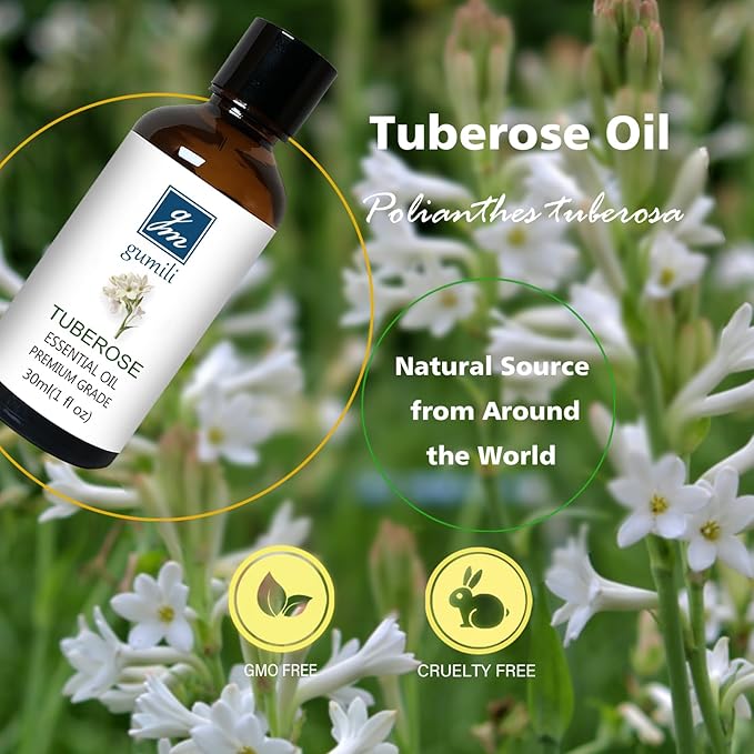 Tuberose Essential Oil, Home Fragrance Oil, Candle Scents Soy Wax Candle Making, Freshie Scents Oils for Soap, Dryer Balls, Diffusers, Laundry, Slime -1 oz /30ml