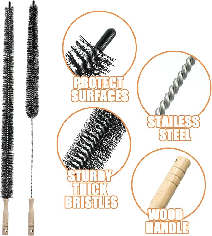 2 Pack Dryer Cleaner Vent Brush,Washing Machine Brush Dryer Vent Cleaning Kit, Clean Dryer Vents with Long Flexible Vacuum Brush and Lint Brush