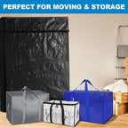 TICONN Mattress Bags for Moving, Heavy Duty Full XL Mattress Cover Storage Bag with Full-Around Handle and Adjustable Buckles (Black, Full XL)