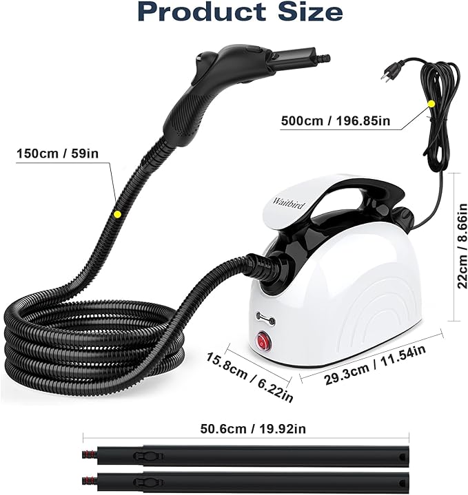 Steam Cleaner, Steam Cleaner For Home, Handheld Steamer For Cleaning With 21 Accessories, 248 °F High Temperature, Suitable for Grout, Floor. Sofas, Upholstery, Toys