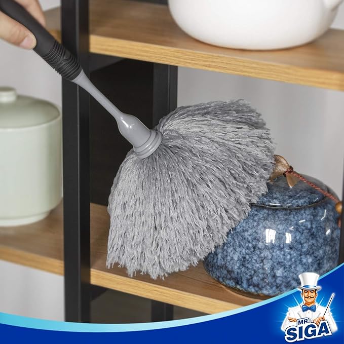 MR.SIGA Microfiber Delicate Duster Refills, Detachable and Washable Duster Head, 2 Pack