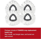 4-Pack Mop Replacement Heads for Ocedar Mop Replace Head EasyWrin Spin Mop Heads Replacements, Easy Cleaning Mop Head Replacement