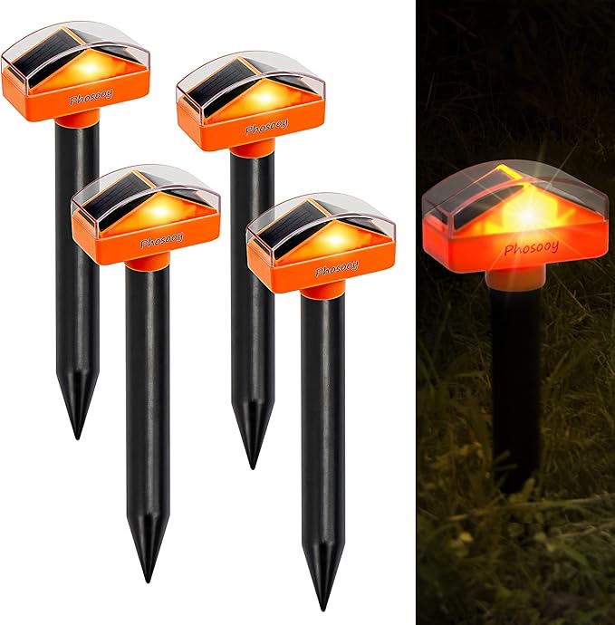 Solar Mole Repellent, 4 Pack Gopher Sonic Spikes, Waterproof Rodent Deterrent Devices to Get Rid of Moles in Your Yard Garden Lawn Home Outdoor