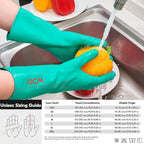 Vgo... 10-Pairs Reusable Household Gloves, Rubber Dishwashing gloves, Extra Thickness, Long Sleeves, Kitchen Cleaning, Working, Painting, Gardening, Pet Care (Size M, Green, HH4601)