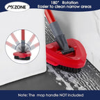 Scrubber and Mop Base Compatible with O Cedar RinseClean 2 Tank System, Spin Mop Scrub Brush Head Replacement, Hard Bristle Cleaning Brush, 1 Mop Base and 1 Scrub Brush, Not Fit EasyWring 1 Tank
