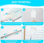 60 Count Disposable Dusters Refill for Cleaning, 180 Degree Heavy Duty Duster Replacement Head for Swiffer, Dusting Furniture, Blinds, Ceiling Fans, Helps Remove Allergens