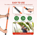 VINGLI Manual Pole Saw for Tree Trimming, 26 ft Extendable Tree Pruner, Sharp Steel Blade and Scissors, High Tree Branch Cutter with Lightweight 8 Fiberglass Long Handles, for Pruning Palms and Shrubs
