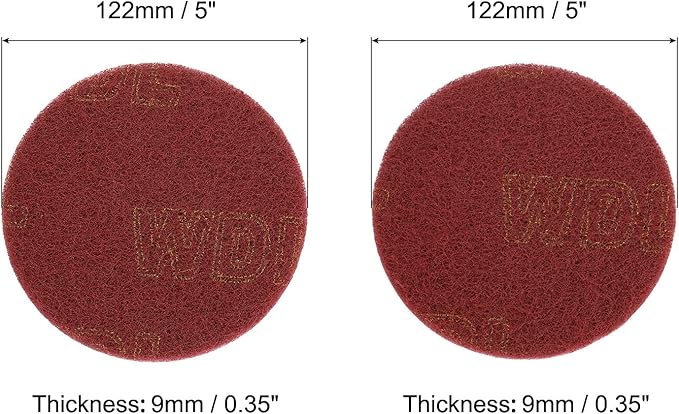 uxcell 5 Inch Scrubber Scouring Pads Drill Scuffing Disc Hoop and Loop Surface Conditioning Disc 14pcs