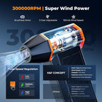 K&F Concept BS500M 2 in1 Magnetic Compressed Air Duster, Electric Air Duster|300000RPM Vacuum Cleaner|3 Gear|Super Wind Power|Rechargeable Brushless Motor|for Computer, Keyboard, Car, Outdoor Cleaning