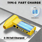 PATAZONE Electric Air Duster High-Speed,Rechargeable,Perfect for Blowing Leaves,Wood Chips,Compressed Air Dust&Sand for Car,House,Outdoor Clean Dry Sawdust Sand,80000RPM Brushless Motor (Yellow)