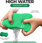 Multi-Purpose Sponges for Cleaning - Green 10 Pack, Large Sponges for Car Washing, Tile & Grout, Bulk Pack Sponge