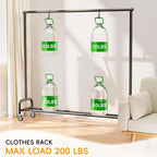 Heavy Duty Clothing Racks for Hanging Clothes Rack, 45" Wide Rolling Garment Rack Metal Clothing Hanger Rack with Wheels Wardrobe Rack for Coats, Shirts, Dress, (Black)
