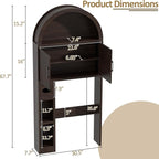 Spurgehom Over The Toilet Storage Cabinet, Bathroom Shelf Organizer Freestanding, Bathroom Arch Cabinet Over Toilet with Toilet Paper Holder and Anti-Tipping Device (Coffee)