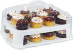 Extra Tall Cupcake Carrier 24 Count, 24 Cupcake Holder with Lid -Spacious 3.5” Tall Tiers Accommodate 24 Tall Frosted Cupcakes, Won't Smush! Cupcakes Containers Muffin Storage Container/Muffin Holder