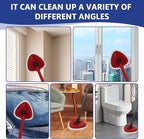 Flat Mop Head Replacements, Microfiber Mopping Pads Refills, 5-Pack Spin Mop Pads + 1 Plastic Pad &1 Scrape for Floor, Wall & Ceiling Cleaning - Fits EasyWring & RinseClean Systems
