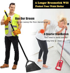 Heavy Duty Commercial Broom, 3 Pack Upgraded Angle Brooms for Sweeping Outdoor and Indoor, Perfect Black Brooms of House, Kitchen, Garage, Courtyard, Concrete