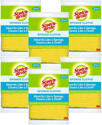 Scotch-Brite Sponge Cloth – 12-Pack (6 Packs of 2 Each), Reusable and Washable, Highly Absorbent, Multi-Purpose Cleaning Cloths