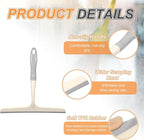 HARFINGTON Shower Squeegee 9.6 Inch Length Water Blade Cleaner Tool Household Mirror Squeegee with Hole for Windshield Window Cleaning Glass Door, Beige
