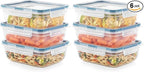 Snapware Food Storage Containers, Plastic, 8.5-Cup, Rectangular | Leakproof & Airtight | BPA-Free | Microwave & Dishwasher Safe | Pack of 6