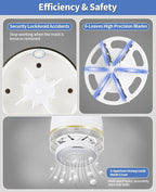 Fabric Shaver, Electric Lint Remover Rechargeable with LED Display, 6-Leaves Blades, 3-Speeds Adjustment, Sweater Shaver to Remove Fuzz, Lint, Pills for Clothes and Furniture, White