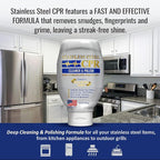 Stainless Steel CPR 18oz- 2-in-1 Kitchen Stainless Steel Cleaner and Polish for Appliances- Cleaner Removes Fingerprints, Water Marks and Grease. Refrigerator Cleaners, Stoves, & Dishwashers