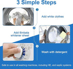 Eco Laundry Whitener Sheets 78 Count – Binbata Unscented High Concentrated Laundry Bleach, Effectively Remove Yellowing & Greying, Safe for Sensitive Skin, Available in all Washing Machines