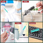 Long Straw Brush Cleaner (10 Pack), Flexible Nylon Tube Cleaning Brushes with 0.4" Bristles, Rust-Proof Stainless Steel Wire Washer for Reusable Tumblers, Sports Bottles & Pipes (10 Inch)