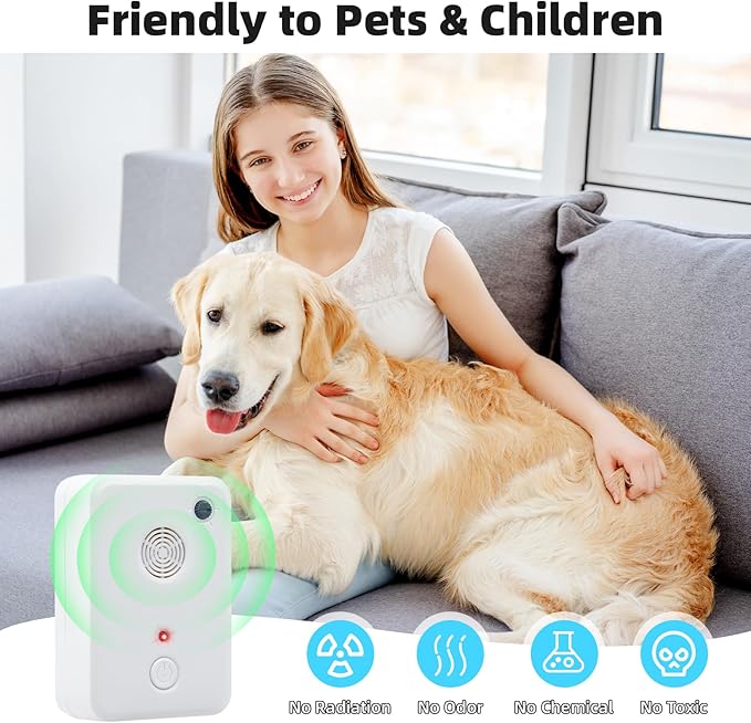 2 Pack Bat Repellent Devices for Attic,Bat Deterrent Devices,Bats Keep Away Removal Do It Yourself for Porch Outdoor Indoor,Friendly to Human & Pet