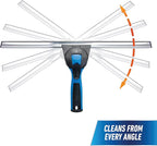 Unger Professional Connect and Clean 18” Swivel Window and Glass Cleaning Squeegee with EZ Change, Large Surfaces with Streak-Free Results, Swiveling Head for Corners and Edges, Rubber Replacement