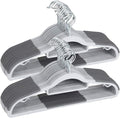 Plastic Hangers 50 Pack Heavy Duty Dry Wet Clothes Hangers with Non-Slip Pads Space Saving 0.2" Thickness Super Lightweight Organizer