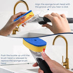 Sponge Brush Refills for OXO Dish Brush, 6 Pack Soap Dispensing Dish Refills, Scrub Replacement Head for Scrubber, Sponge Replacement Head Fits Soap Dispensing Handle