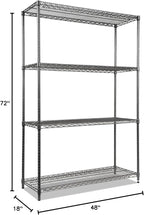 Alera Wire Shelving Starter Kit, Four-Shelf, 48w x 18d x 72h, Black Anthracite