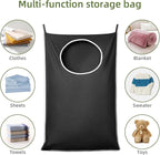 KEEPJOY XL 2-Pack Door Hanging Laundry Hamper, Size 36.5X22.5 Inch Door Hamper Bag with Large Opening and Sturdy Hooks for All Family Laundry Storage bag (Black-2Pack)