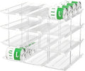 Dayacoco Can Organizer For Pantry,3 Sets 4 Tiers Pantry Organizers And Storage, Pantry Organizer for Fridge 36 Standard and Tall Cans Rack Automatic Rolling Stackable Canned Food Organizer, Clear