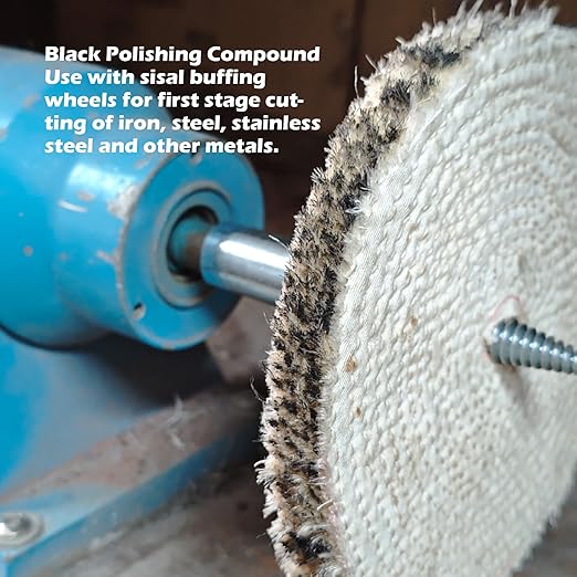 1.1 Pound Black Emery Polishing Buffing Compound Bar for First Stage Polishing of Stainless Steel, Steel and Iron