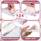 Yinder 24 Packs 960 Sheets Tissue Cube Car Facial Boxes Disposable Facial Travel Tissues Holder Soft Watercolor Boxes 2 Ply 40 Sheets for Wedding Household Car Kitchen Bathroom(Cherry)