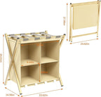 aboxoo Luggage Rack with storage, Guest Room Folding Suitcase Stands, Holds up to 120 lb, Space Saving Suitcase Holders for guest room, Bedroom Hotel, Gold