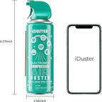 iDuster Canned Air Duster for Computer - Disposable Keyboard Cleaner Cleaning Duster for Electronics, 2PCS(10oz)