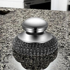 6 Pcs Steel Wool Scrubber, Stainless Steel Scrubber Pads for Cleaning Dishes, Cast Iron, Grill, Stove, Oven, Sink, Stubborn Messes (2 Scrubber with Handled + 4 Pads)