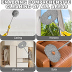 Eunice 13-49.7 Inches Ceiling Fan Duster with Extension Pole, Adjustable and Removable Cleaner Blade for High Ceiling, Fan Cleaner for Window Door Furniture (Gray)